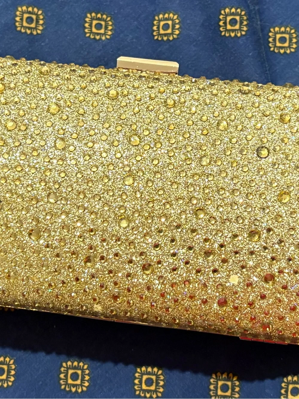 Sparkling Gold Crystal Evening Clutch by